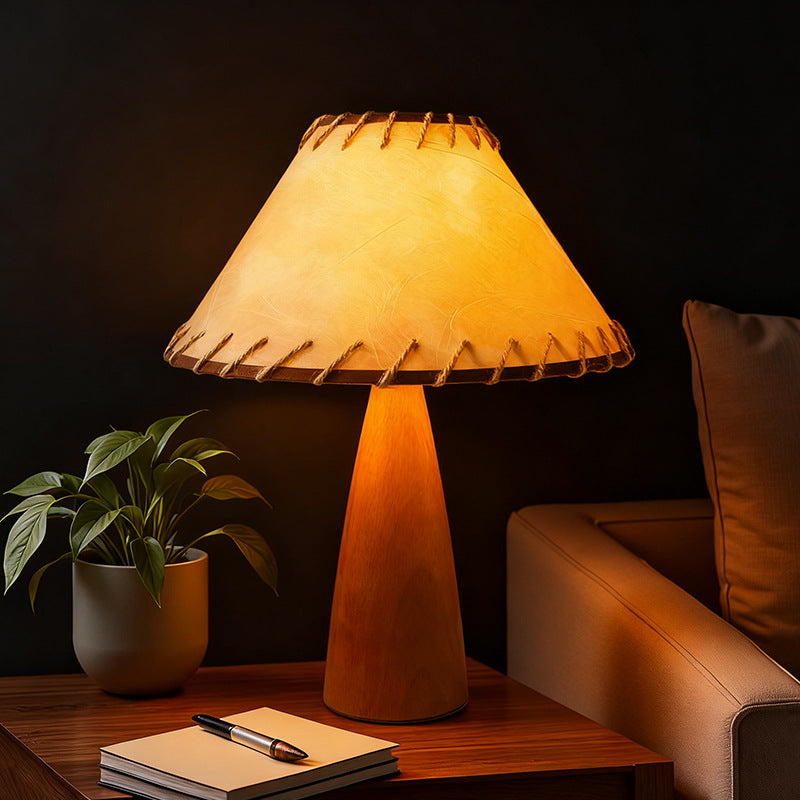 Solid Wood Paper Shade Table Lamp