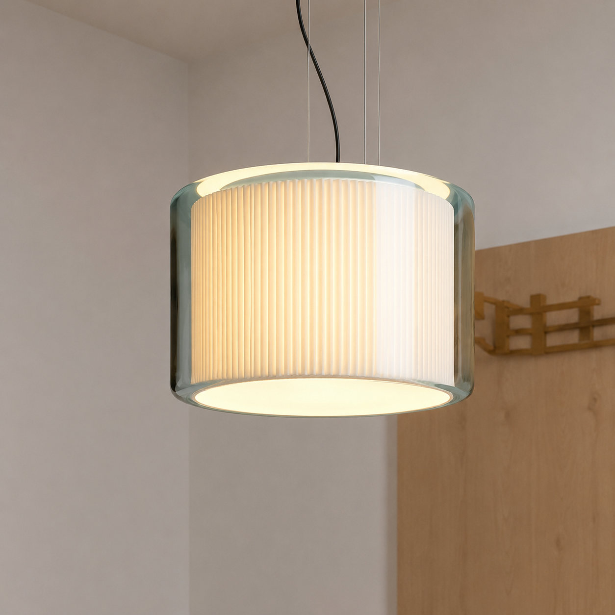 Nordic Pleated Glass Pendant Light