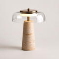 Travertine Glass Table Lamp