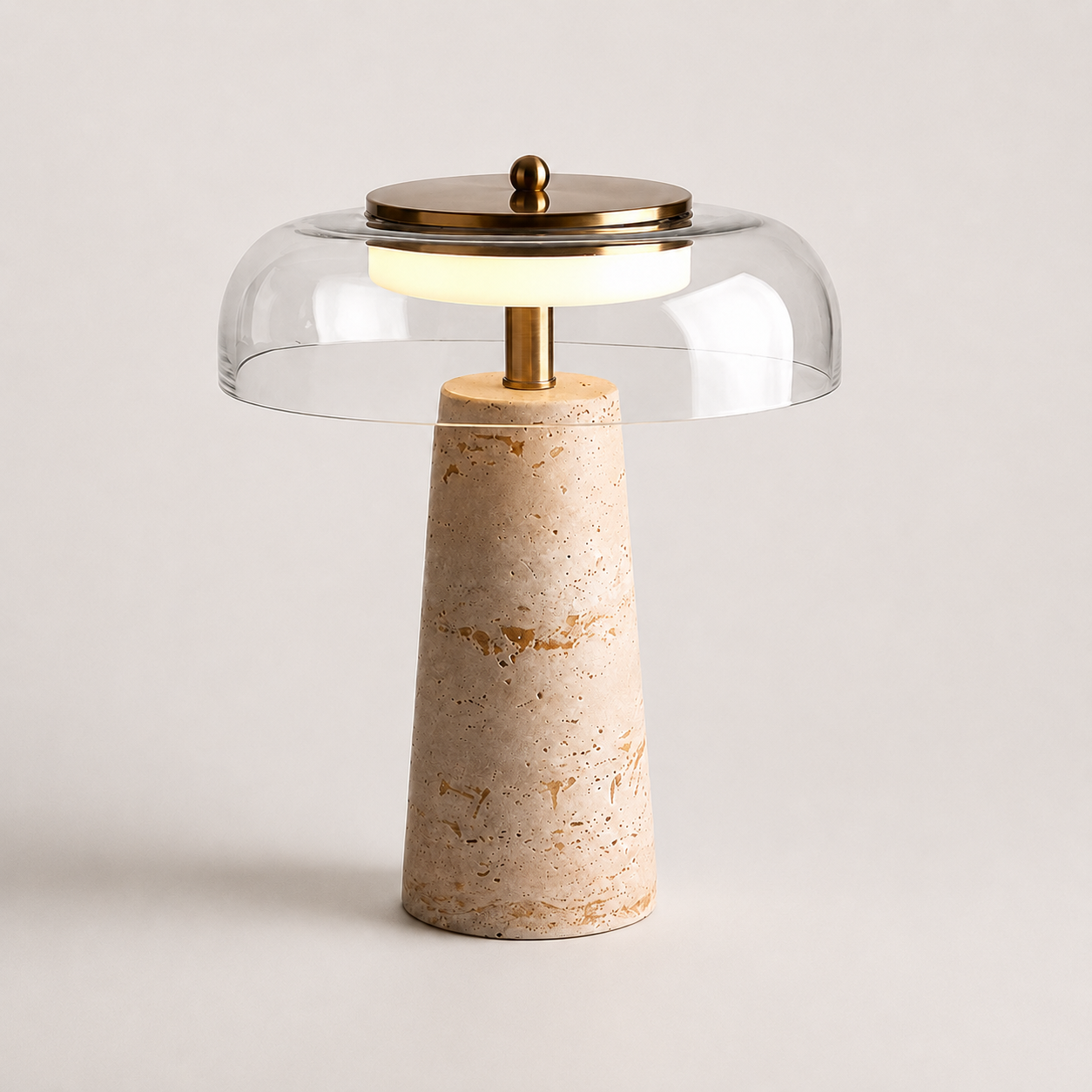 Travertine Glass Table Lamp