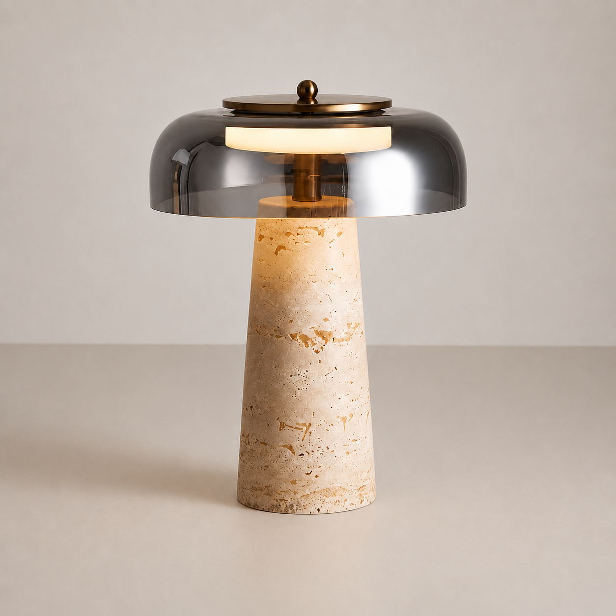 Travertine Glass Table Lamp