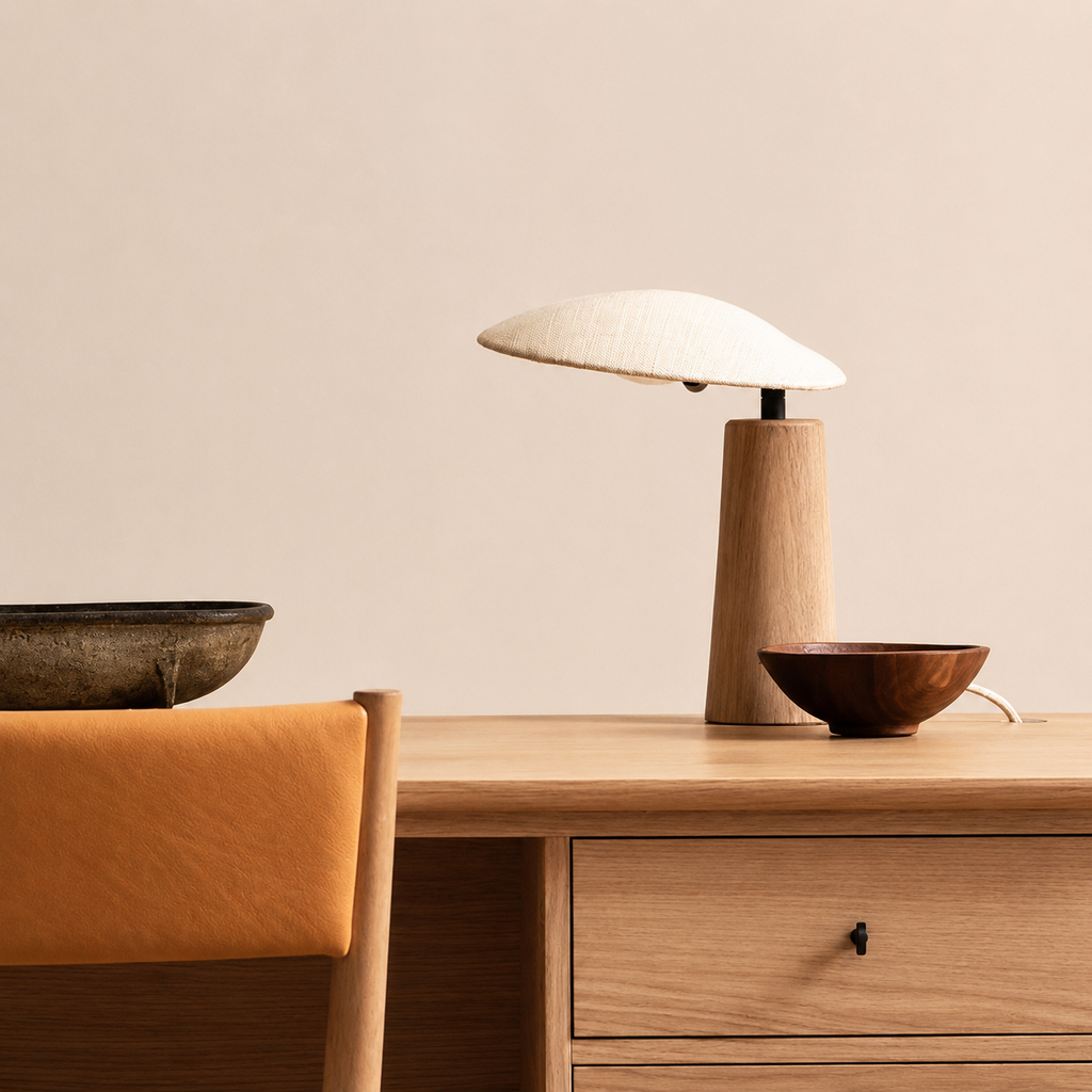 Retro Solid Wood Table Lamp