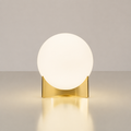 Metal and Glass Globe Table Lamp