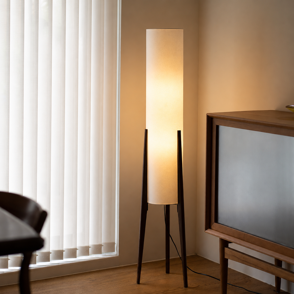 Natural Wood Floor Lamp