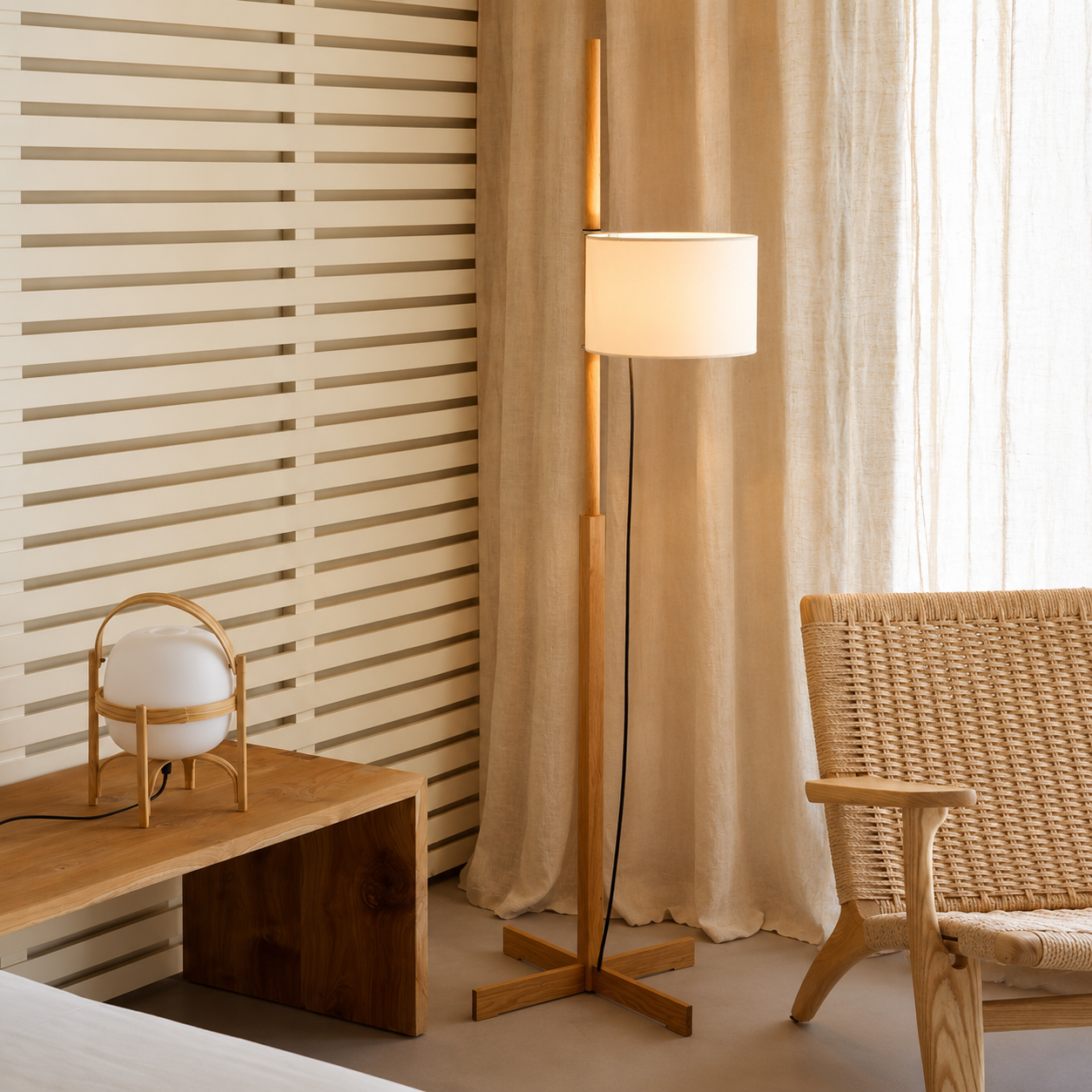 Adjustable Wood Floor Lamp image 2