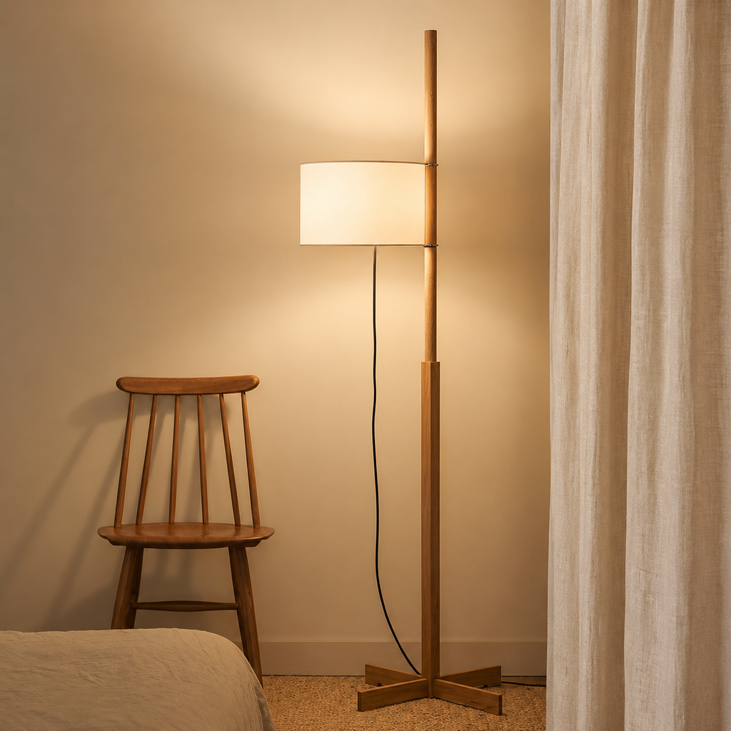 Adjustable Wood Floor Lamp image 1