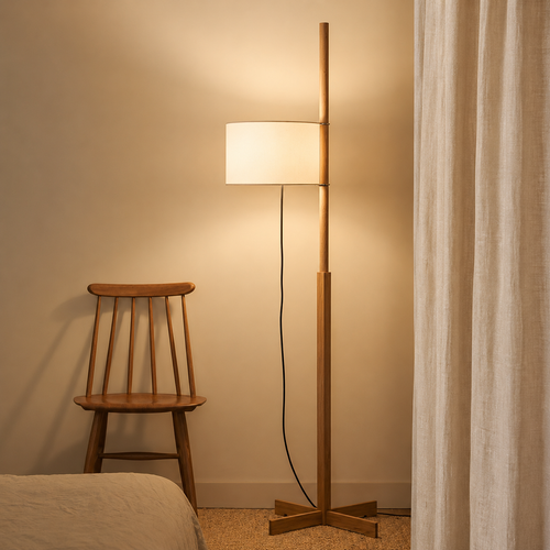 Adjustable Wood Floor Lamp image 1