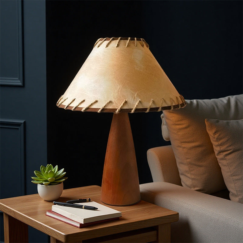 Solid Wood Paper Shade Table Lamp