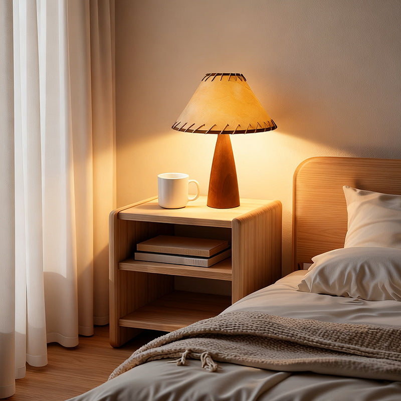 Solid Wood Paper Shade Table Lamp